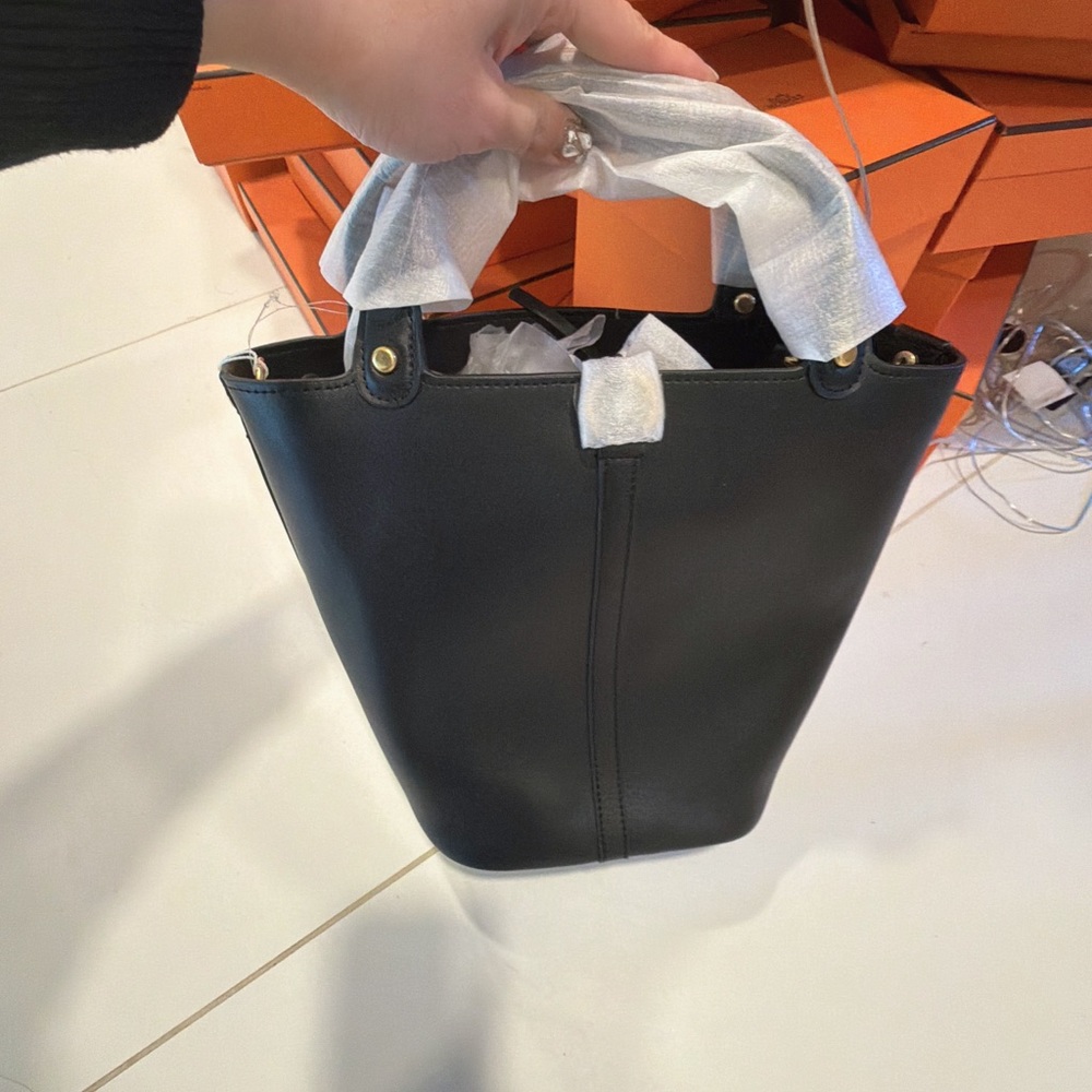 Tory Burch Black Tote with Logo Charm - Picture 6 of 6